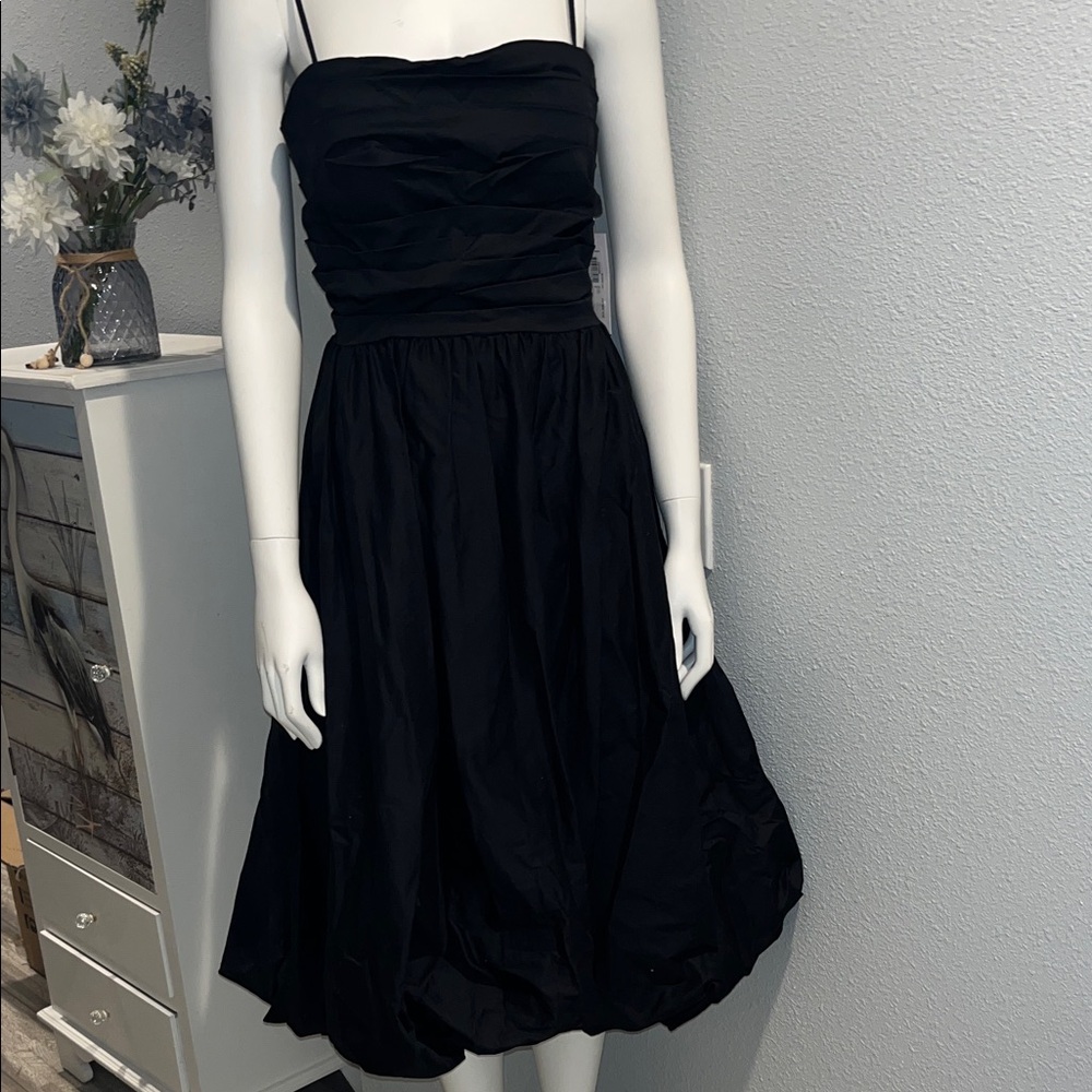 Chic Black Strapless Dress perfect for a night out , size 8 spaghetti strap
